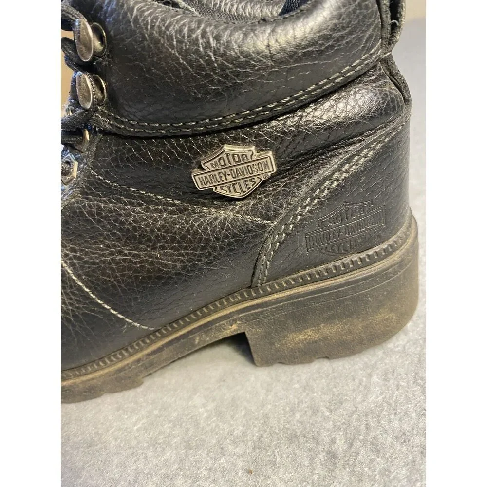 Harley Davidson Womens Tyler Chukka Ankle Boots D84280 Black Leather Size 6-1/2M